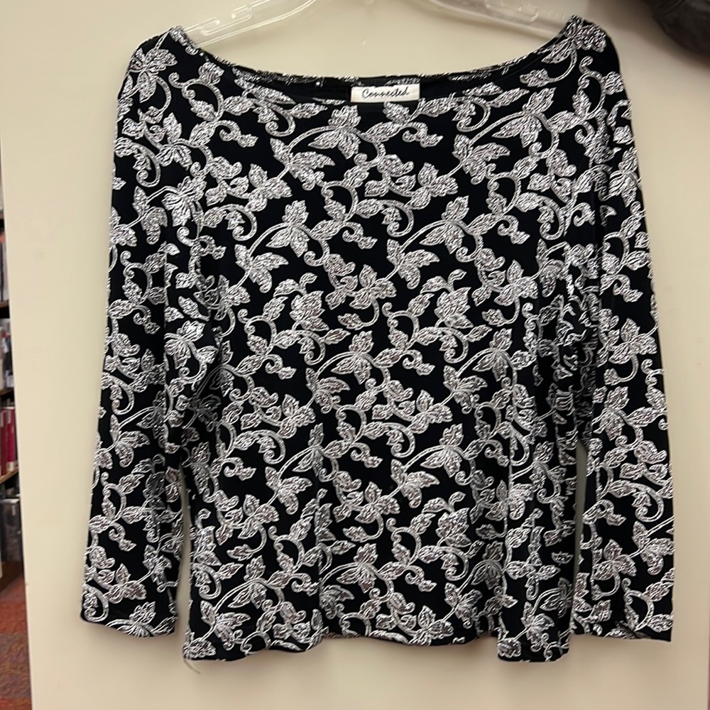 Vintage Black Slinky Sparkly Blouse